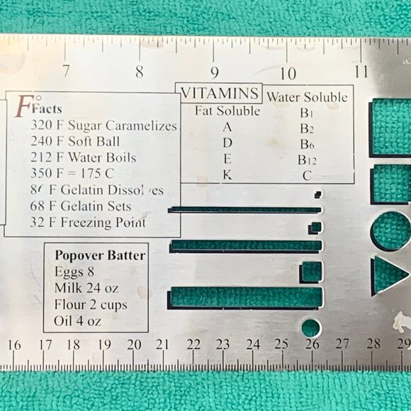 CHEF TOOLS The CutRuler Profesional Chef Tool Measuring Conversion Kitchen Ruler - Picture 9 of 11